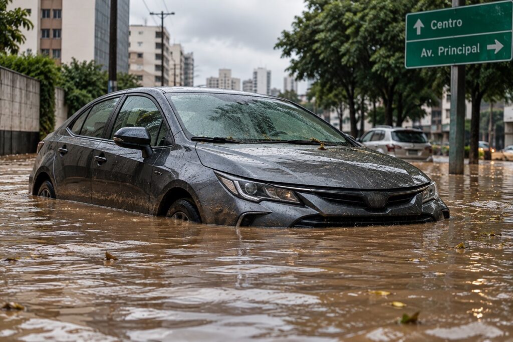 carro alagamento